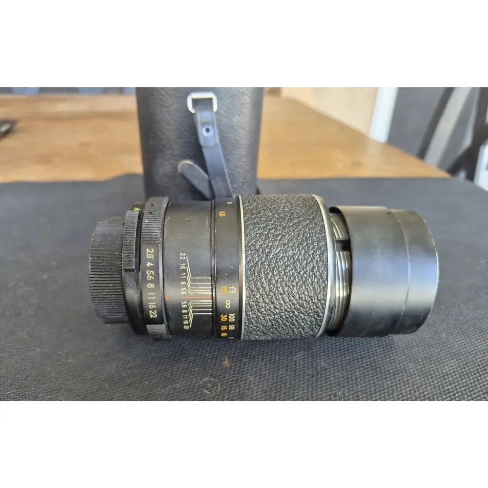 Vintage Hanimar Auto 1:2.8 F=135 mm Camera Lens Japanese W/ Case, For Parts